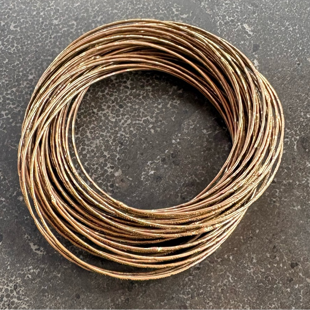 Gold-Tone 43 Interlocking Bangle Bracelets - Picture 7 of 9